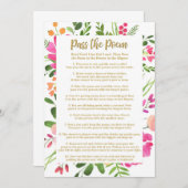 Bridal Shower Game, Pass the Poem Shower Game (Front/Back)
