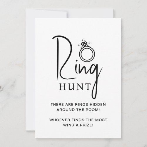 Bridal Shower Game Ring Hunt Card