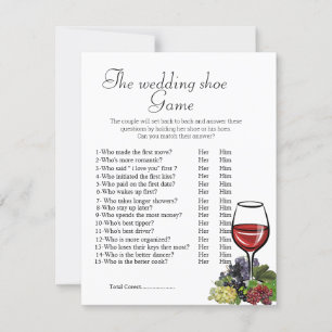 Bridal shower game, the wedding shoe game, invitation