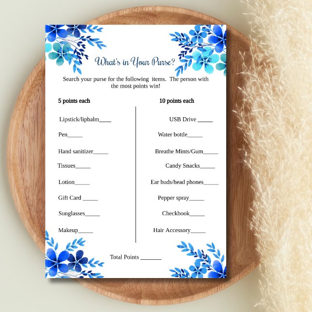 Bridal Shower Game The What is in your Purse Game Invitation (Bridal Shower Game What is in your purse)