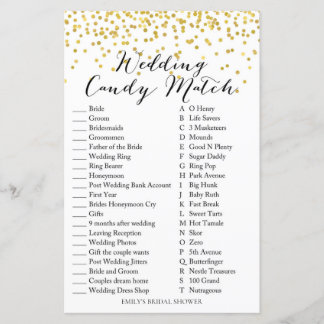Bridal Shower Game - Wedding Candy Game & Answer