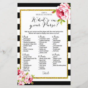 Bridal Shower Game - What's in your Purse