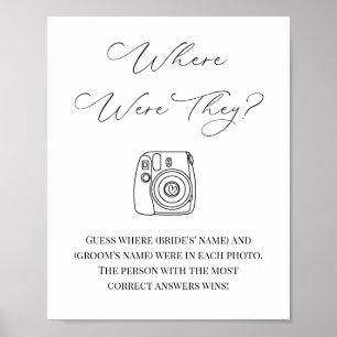 Bridal Shower Game Where Were They Poster