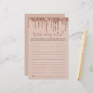 Bridal Shower Game Whose Memory Rose Gold Glitter