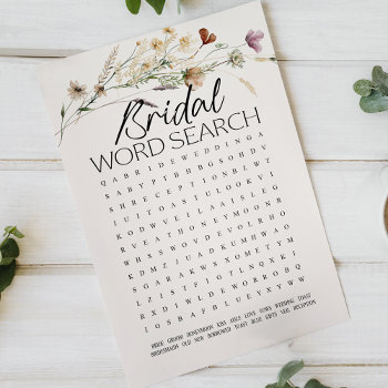 Bridal Shower Game Word Search Tiny Vintage Floral by AgnesBelle at Zazzle