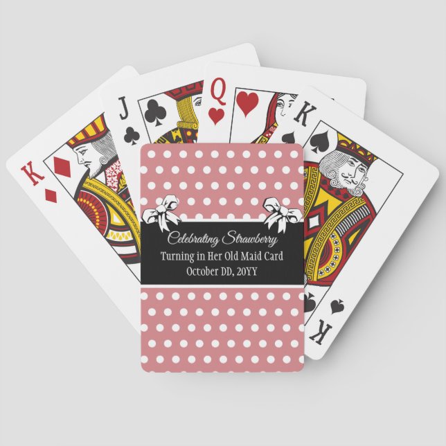 Bridal Shower Games Favor Pink White Personalized Poker Cards (Back)