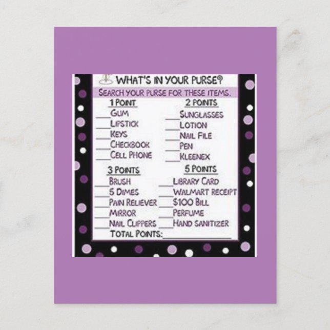 BRIDAL SHOWER GAMES FLYER (Front)