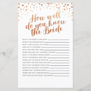 Bridal Shower Games How Well Do You Know The Bride