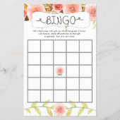 Bridal Shower Games purse / bingo, blush floral (Back)