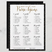 Bridal Shower Games | What's In your Purse Game (Front/Back)