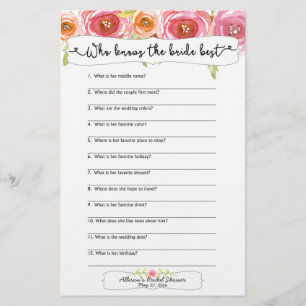 Bridal Shower Games who knows the bride best 3605