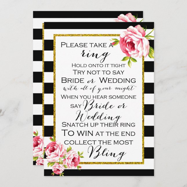Bridal Shower Games x2 - Ring game | Apron Invitation (Front/Back)