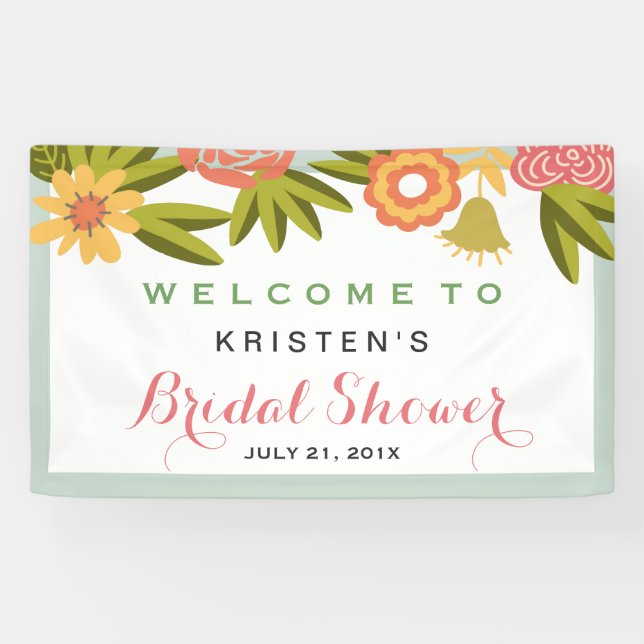 Bridal Shower Garden Blooming Flowers Nature Banner (Horizontal)