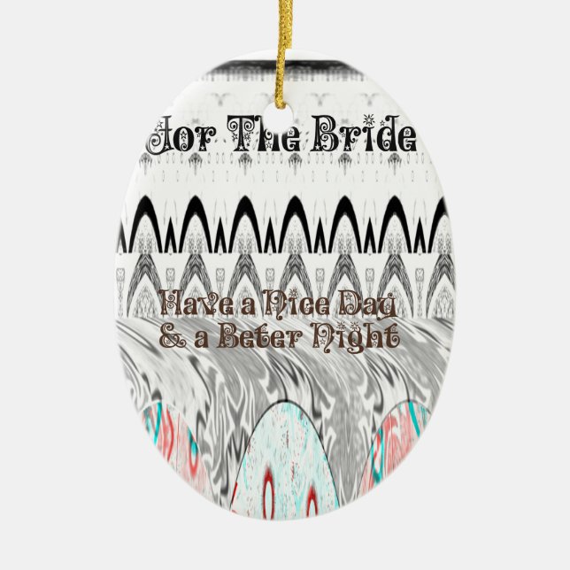Bridal Shower Gift Art Print Ceramic Ornament (Front)