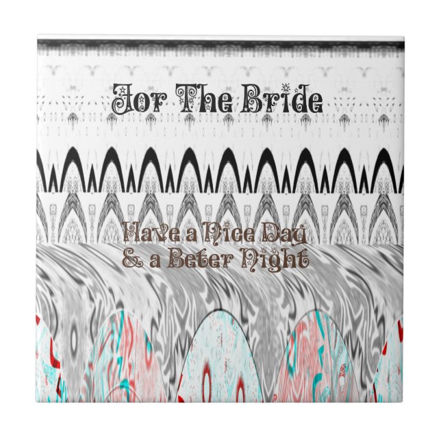 Bridal Shower Gift Art Print Ceramic Tile (Front)