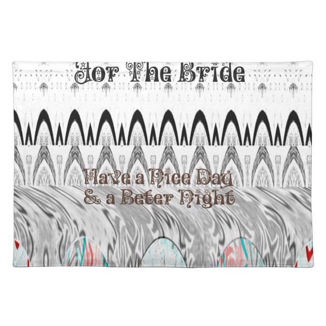 Bridal Shower Gift Art Print Cloth Placemat (Front)