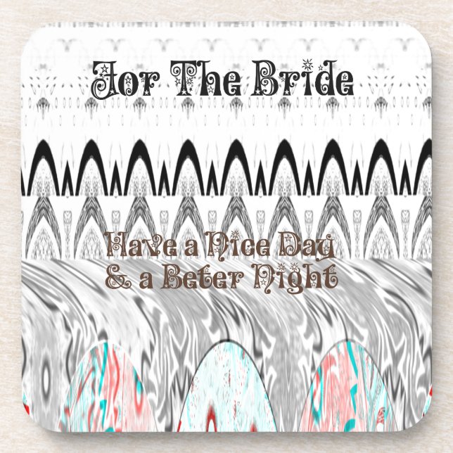 Bridal Shower Gift Art Print Drink Coaster (Front)