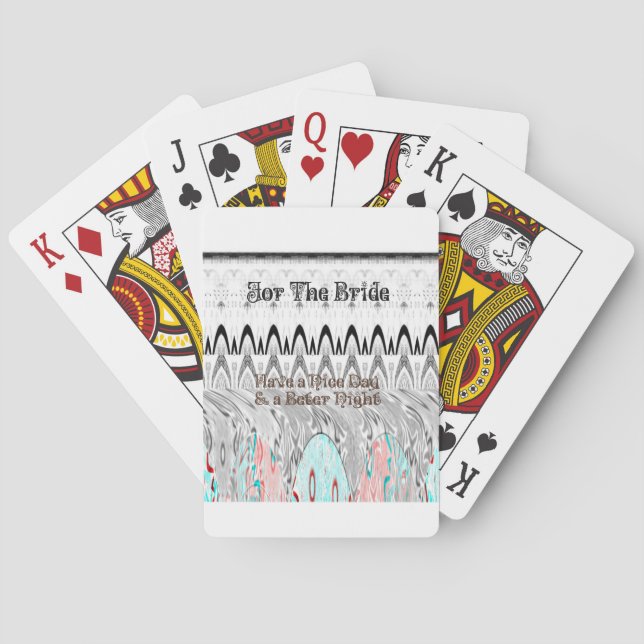 Bridal Shower Gift Art Print Poker Cards (Back)