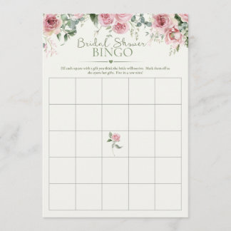 Bridal Shower Gift Bingo Game | flower Invitation
