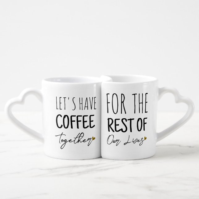 Bridal Shower Gift For Bride Couple Love Quote Coffee Mug Set (Front Nesting)