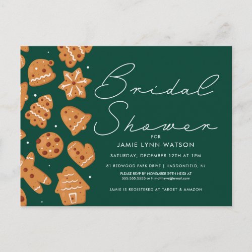 BRIDAL SHOWER  Gingerbread Cookies Postcard