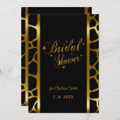 Bridal Shower Giraffe Pattern With Gold Lettering Invitation (Front/Back)