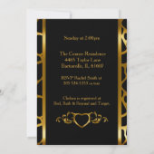 Bridal Shower Giraffe Pattern With Gold Lettering Invitation (Back)