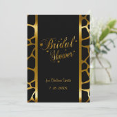 Bridal Shower Giraffe Pattern With Gold Lettering Invitation (Standing Front)