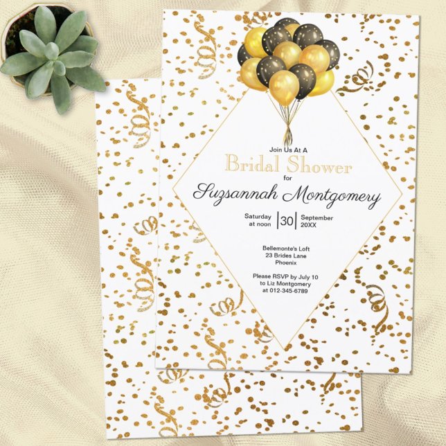 Bridal Shower Gold Confetti Streamers Template (Creator Uploaded)