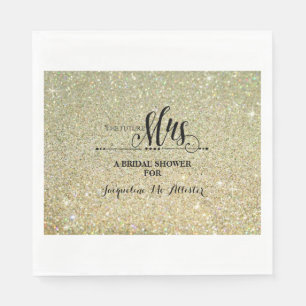 Bridal Shower Gold Glitter Future Mrs. Modern Fab Napkins