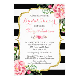 black white pink invitations zazzle