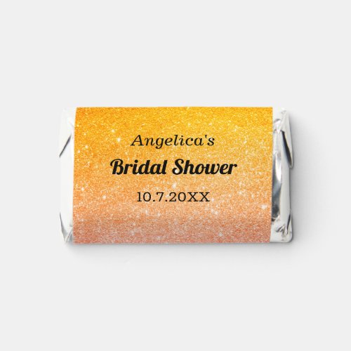 Bridal Shower Gold Yellow Pink Glitter   Hersheys Miniatures