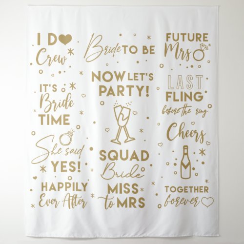Bridal Shower goldtext photo booth Backdrop banner