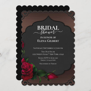 Bridal Shower Gothic Red Roses Invitation