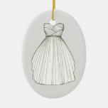 Bridal Shower Gown Bride Wedding Princess Dress Ceramic Ornament