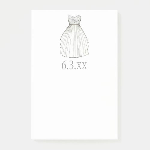 Bridal Shower Gown Bride Wedding White Dress Post_it Notes