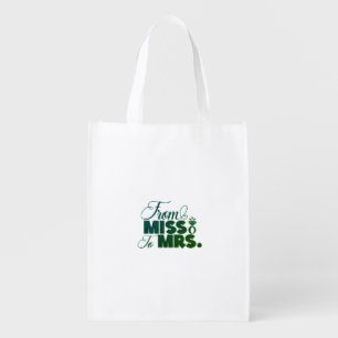 Bridal Shower Graphic - From Miss to Mrs Grocery Bag