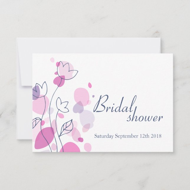 Bridal Shower graphic modern flower petals invite (Front)