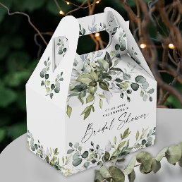 Bridal Shower Greenery Elegant Leafy Watercolor Favor Boxes
