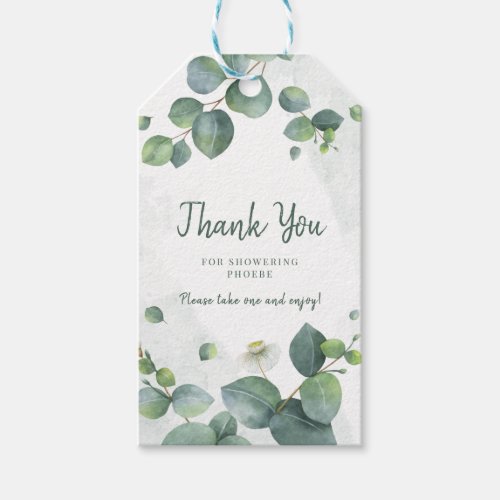 Bridal Shower Greenery Eucalyptus Botanical Gift Tags