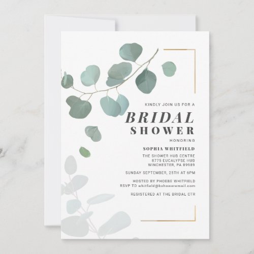 Bridal Shower Greenery Eucalyptus Botanical Invitation