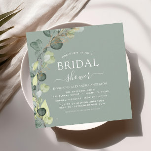 Bridal Shower Greenery Eucalyptus Succulent Invit Invitation