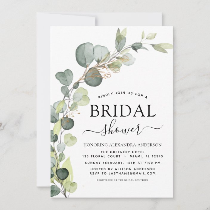 Eucalyptus Bridal Shower Invite Greenery Succulent Bridal Shower Invitation Instant Download DIY Printable Editable F1039