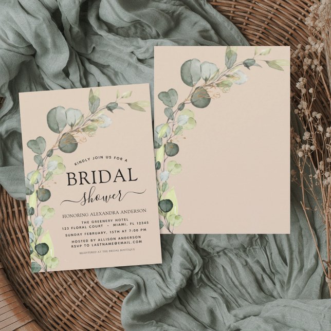 Bridal Shower Greenery Eucalyptus Terracotta Invitation (Creator Uploaded)