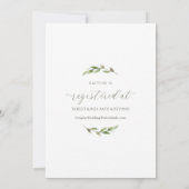 Bridal Shower Greenery Foliage White Watercolor Invitation (Back)