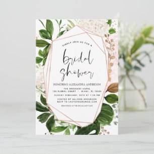Bridal Shower Greenery Rose Gold Invitation