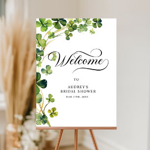  Bridal Shower Greenery Shamrock Welcome Sign