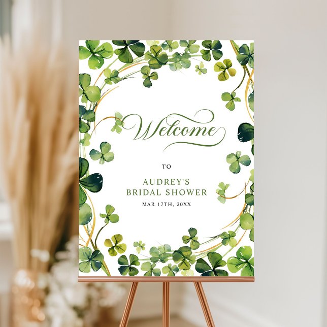Bridal Shower Greenery Shamrock Welcome Sign (Creator Uploaded)
