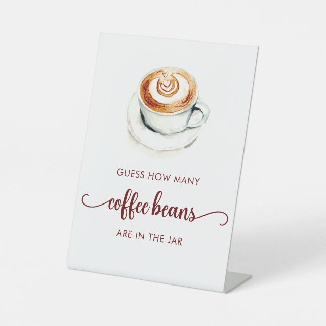 Bridal Shower Guess How Many Coffee Beans Pedestal Sign (Front)