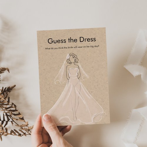 Bridal Shower Guess the Dress Game Invitation